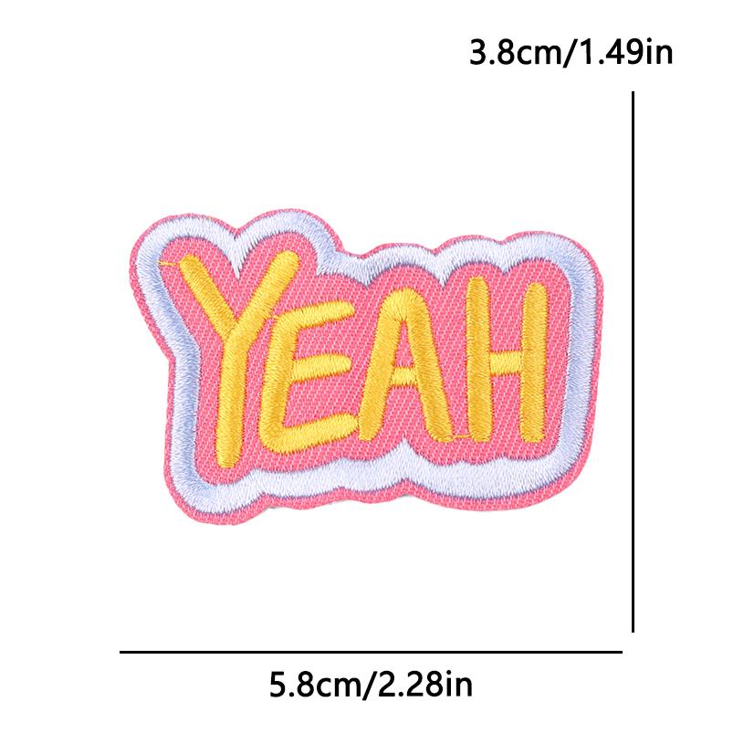 Positive Energy Letter Patch Cartoon Inspirational Quotes Embroidered Patches Iron On Patches For Jeans Jackets Sew Patch DIY