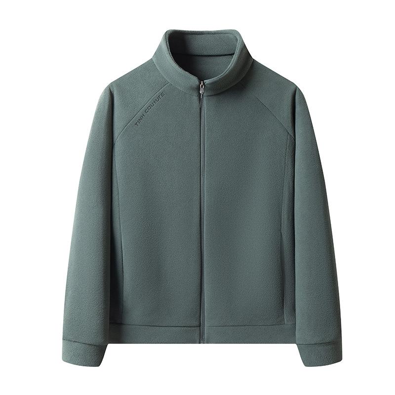 

Men s Soft Polar Fleece Jacket Lightweight Full Zip Stand Collar Jackets Casual Outdoor Warm Jackets Coats with Pockets Winter Hiking Coat for Men 5XL темно-зеленого