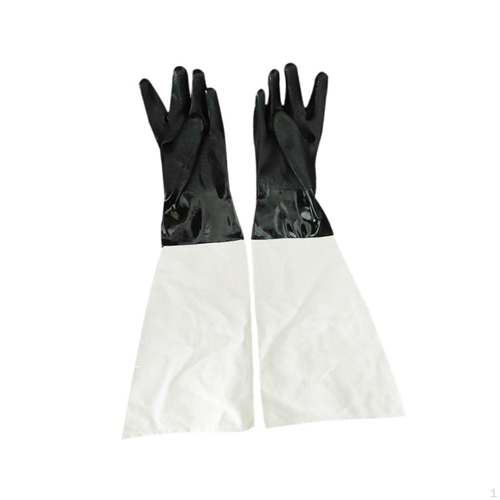 60cm Canvas Gummihandschuh für Sandstrahlarbeiten und Chemikalienarbeiten