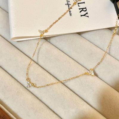 Collana Choker Fortuna Quadrifoglio Stella in Argento Sterling S925 - da Donna, di Alta Gamma, Versatile, Design di Nicchia
