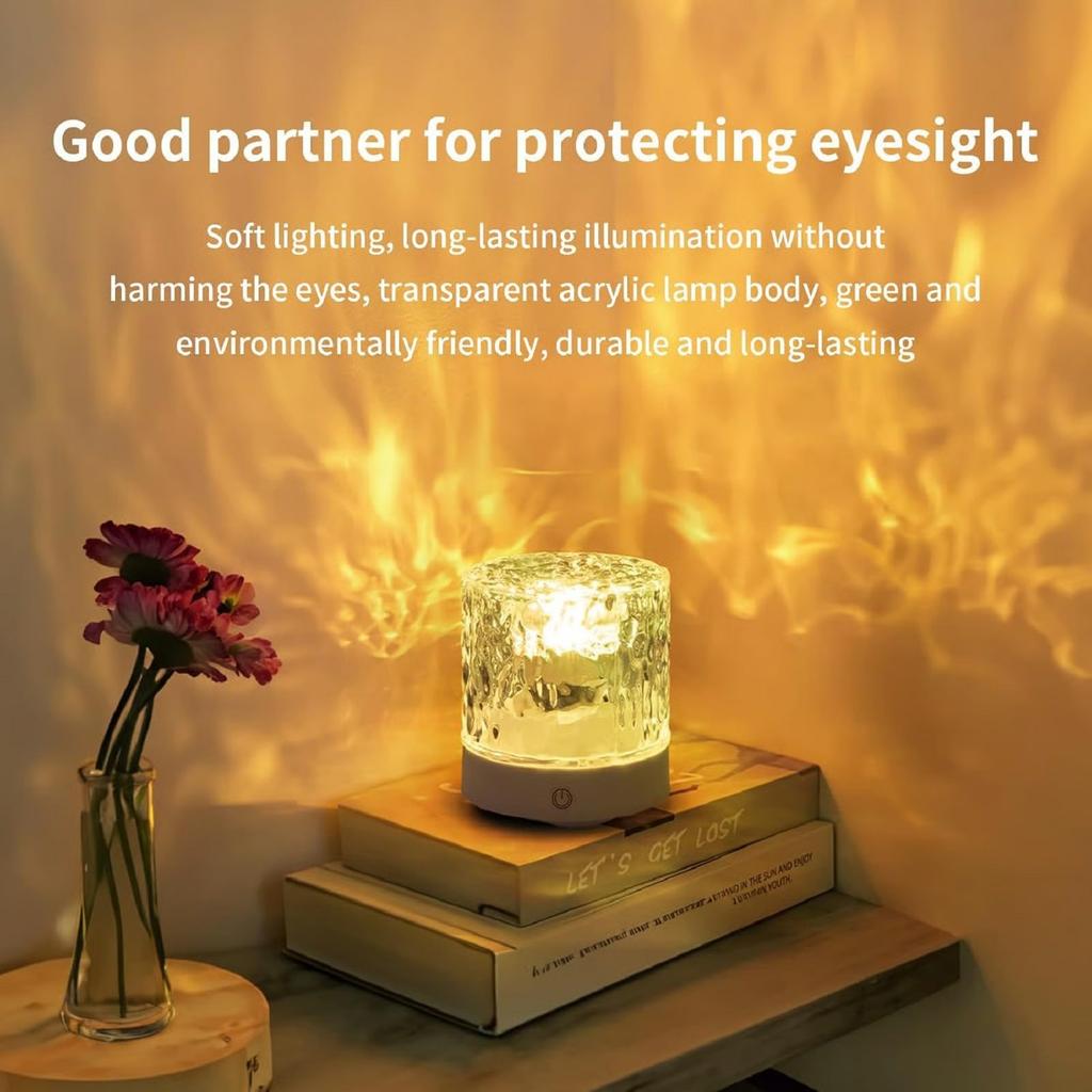 Water Ripple Lamp, Ambient Lamp, Bedroom Night Light, Romantics Light And Shadow, Rotating Water Ripple Lamp, Bedside Lamp, Projection Gift