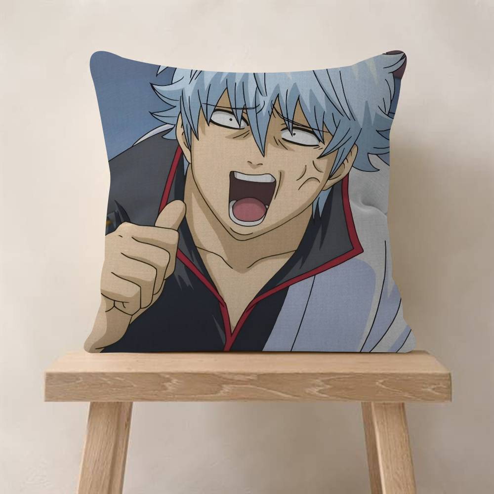 Comics G-Gin Tama Pillow Case Fashion Square Pillowcase Bedroom Sofa Room Ins Decoration Leisure