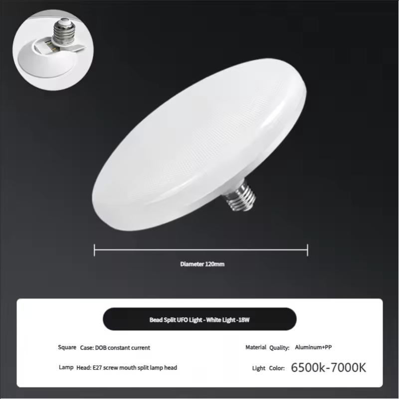 

High Intensity 220V E27 LED Bulb 18W 24W 36W 50W 70W. UFO Leds for Garage & Indoor Lighting in Cold White