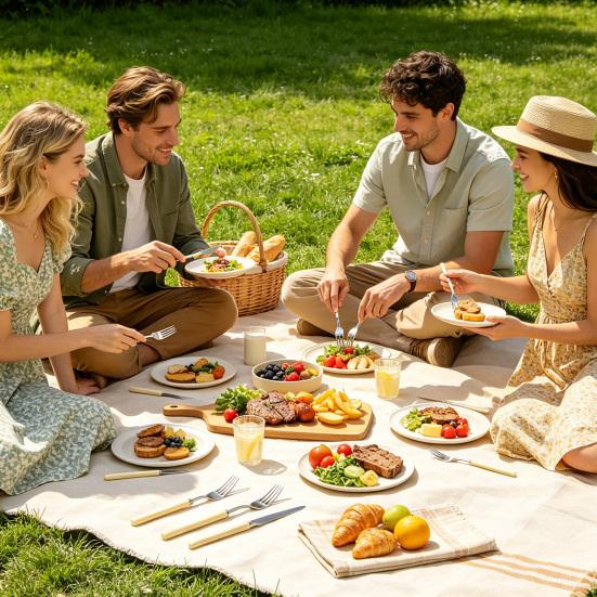 304 Stainless Steel Cutlery Set with Handle Knife Fork Spoon Elegant Western Utensils Dishwasher Safe Tableware for Home Restaurant