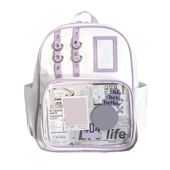 Ita Backpack Clear Anime Badge Display Backpack Teens Manga Merchandise Collectibles Holder Backpack with Front Window for Anime Exhibitions