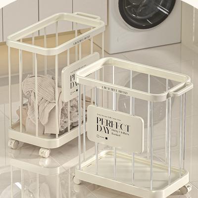 Movable Dirty Clothes Storage Basket  Large Capacity Clothes Storage Container for Dirty Hamper Washing Clothes Storage Basket