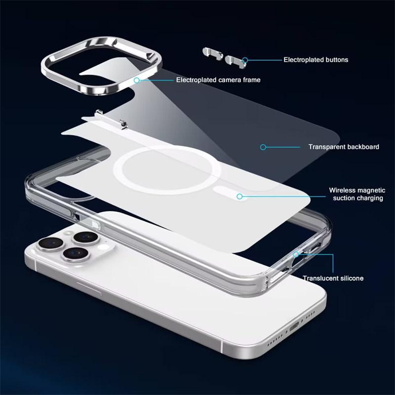 Luxury Premium Quality Electroplated Magnetic Case for iPhone 15 Pro Max 14 13 12 11 Pro 13 Mini 14 Plus Fall Protection Cases