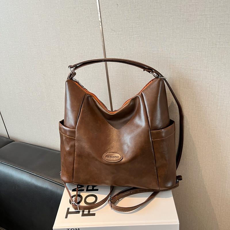 

Wasteland wind multi-functional backpack bag women s 2025 new trendy fashion retro tote bag casual large-capacity backpack коричневий