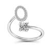 Glänzender Ring mit 26 Buchstaben, verstellbar, mit Initiale zum Öffnen, Charm-Schmuck, Geschenk