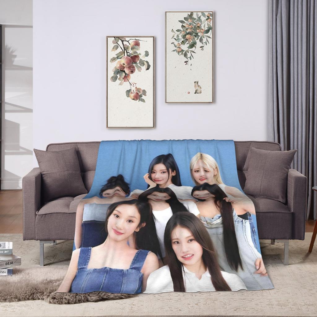 Kpop Babymonsters Group Blankets Velvet Spring/Autumn Multi-function Lightweight Throw Blanket for Home Office Bedspreads