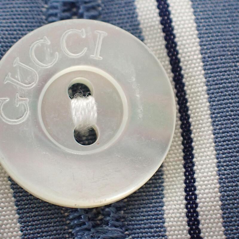 Gucci 814715 46 Long Sleeve Shirt Blue Cotton Mens