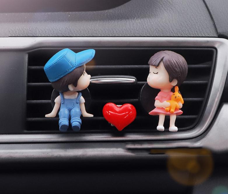 Kreativer Auto-Luftauslass-Parfümclip Paar-Dekoration Aromatherapie Klimaanlagen-Dekorationen Autoinnenraumzubehör Dekor