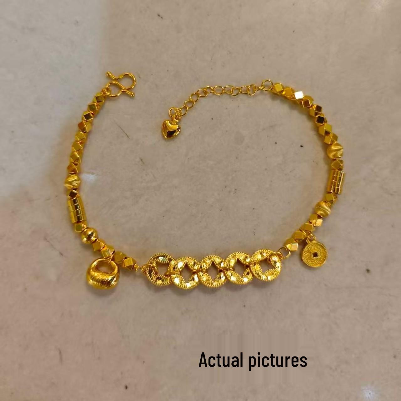 Браслет «Пять Императоров» золотого тона – Элегантный женский амулет удачи и богатства