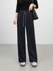 Cloud-Feel Velvet Elastic Waist Drawstring High-Waisted Wide-Leg Summer Pants