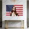American Flag Patriotic Tapestry, Funny Novelty Wall Decor With Female Face Design, Trendy Room Accent For College Dorm