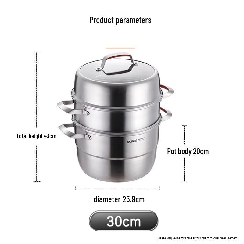 Supor 3-Tier 304 Stainless Steel Steamer Pot
