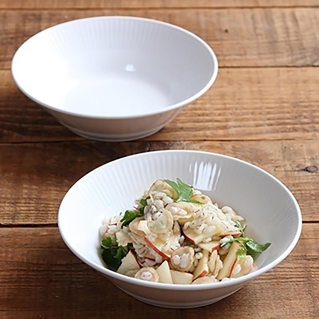 [Officially Imported] Royal Copenhagen White Fluted Deep Plates, 17cm, Set of 2, Wedding Gift, Product Number 1016914