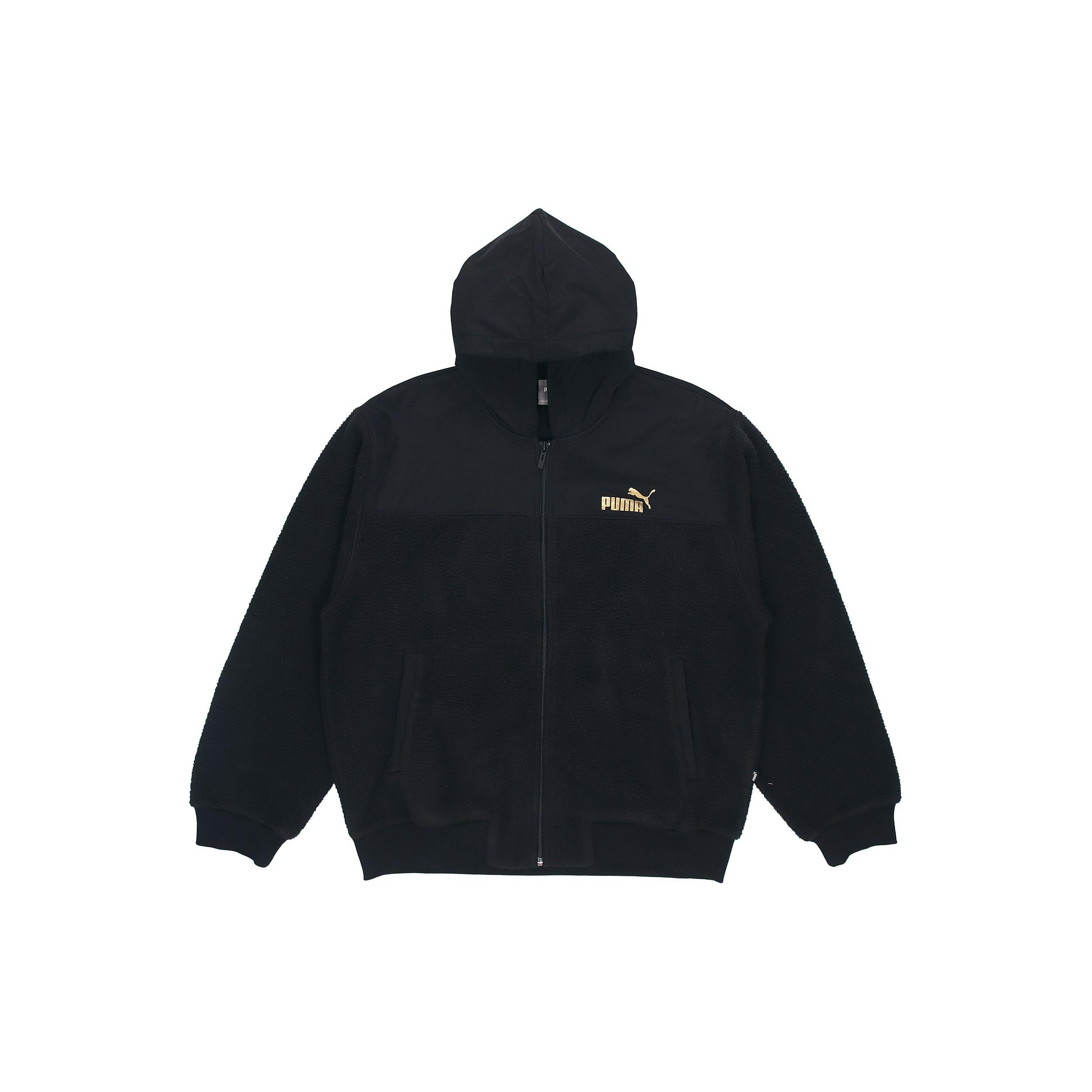 PUMA lamb s wool Stay Warm hooded Logo Jacket Black Men s 848253-01 L