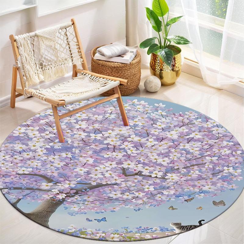1Pc Tree of Life Circular Print Rug - home decoration Carpet For Living Room Bedroom Flooring Computer Chair Area Rug