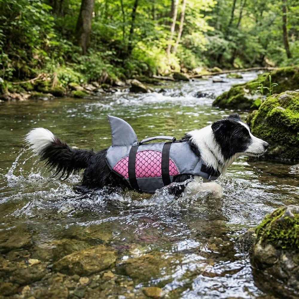 Shiny Scales Dog Swimming Suit Strong Buoyancy Puppy Safety Vests Dog Surfing Suit Pet Safety