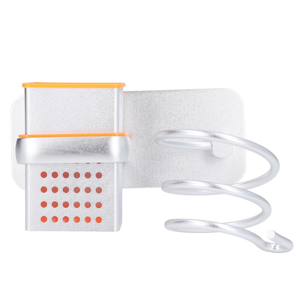 Hair Dryer Holder Free Punch Wall Mounted Universal Size Space Aluminum Blow Dryer Holder for Blow Dryer Toiletries