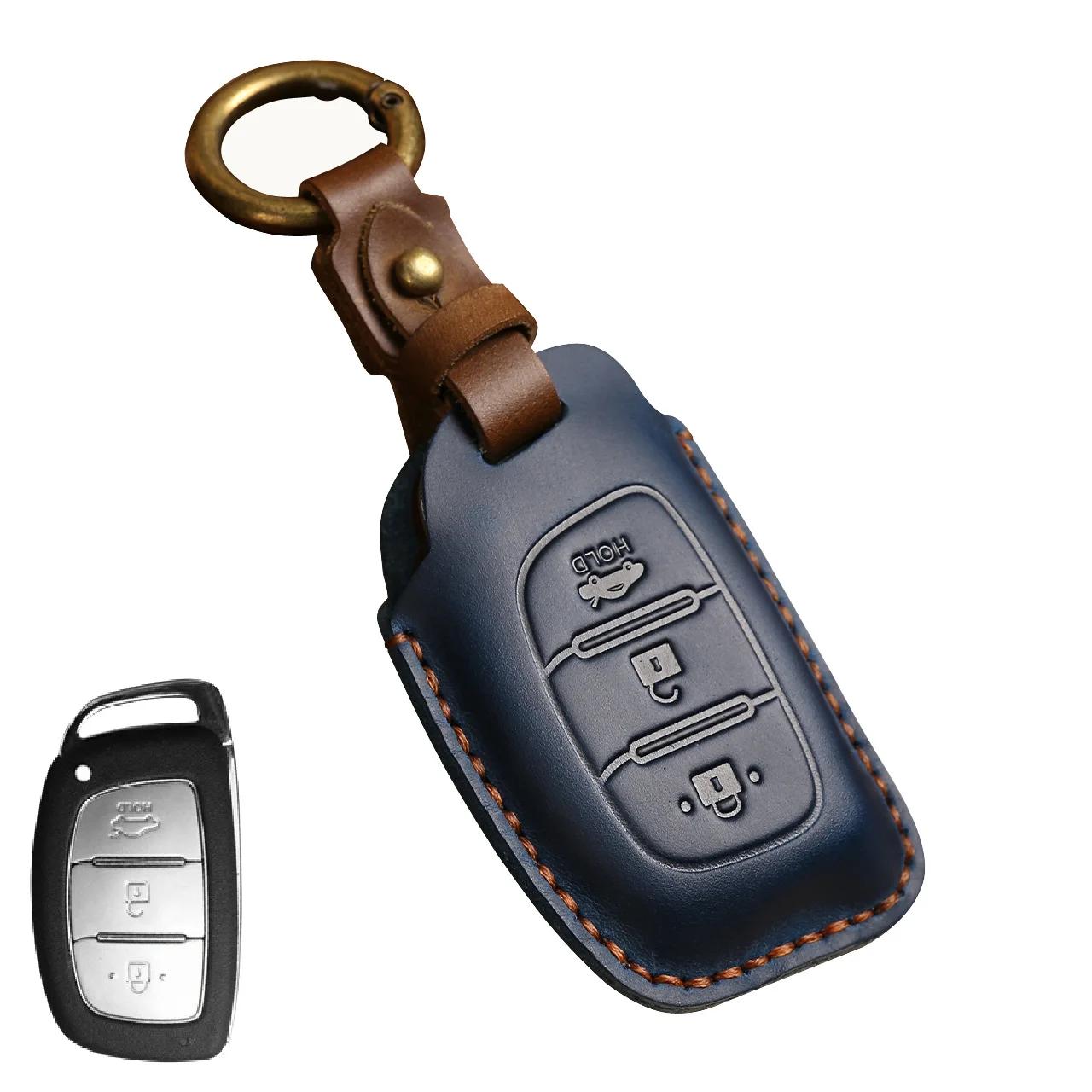 

Для Hyundai IX25 IX35 IX45 I10 I20 HB20 Elantra Solari Sonata Santa Fe Sport Tucson Кожаный Чехол для Ключа Защитный Чехол