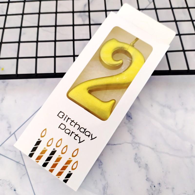 Gold Smokeless Number Candles for Baby's First Birthday Cake - Individual Pack, Creative Design