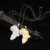 Africa Map Pendant Necklace Stainless Steel Jewelry Tag Collarbone Chain