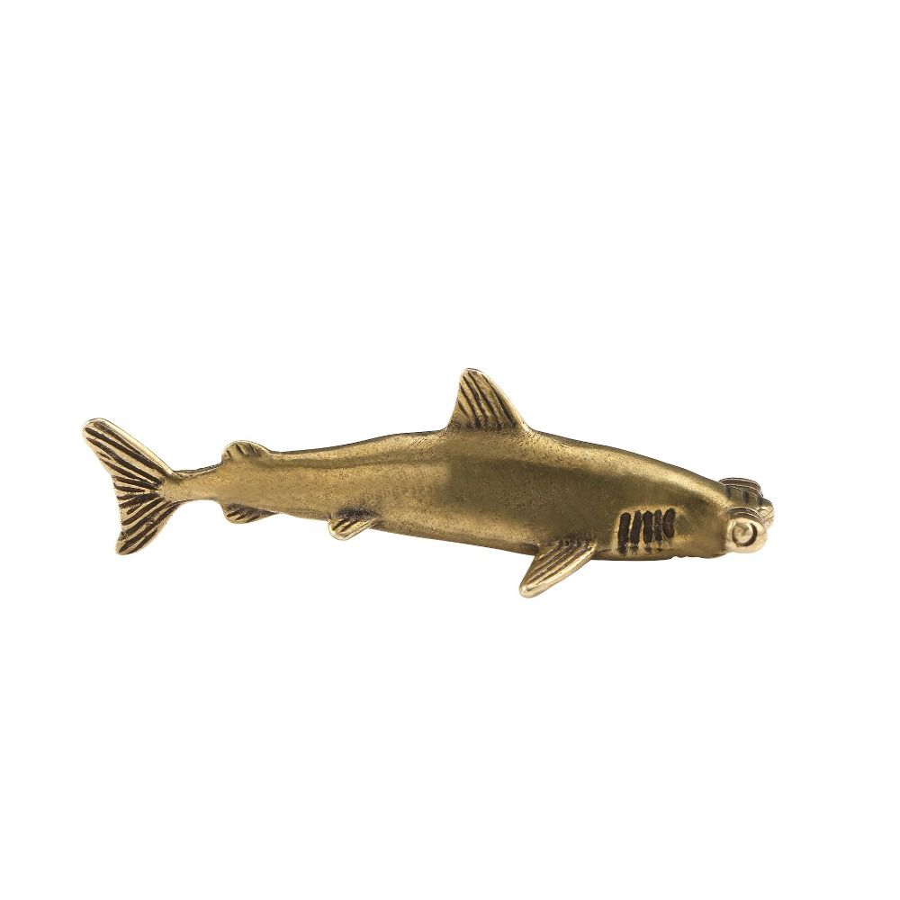 

Cute Brass Hammerhead Shark Figurines Vintage Shark Sculpture Mini Shark Statue Home Office Decor Hammerhead Shark