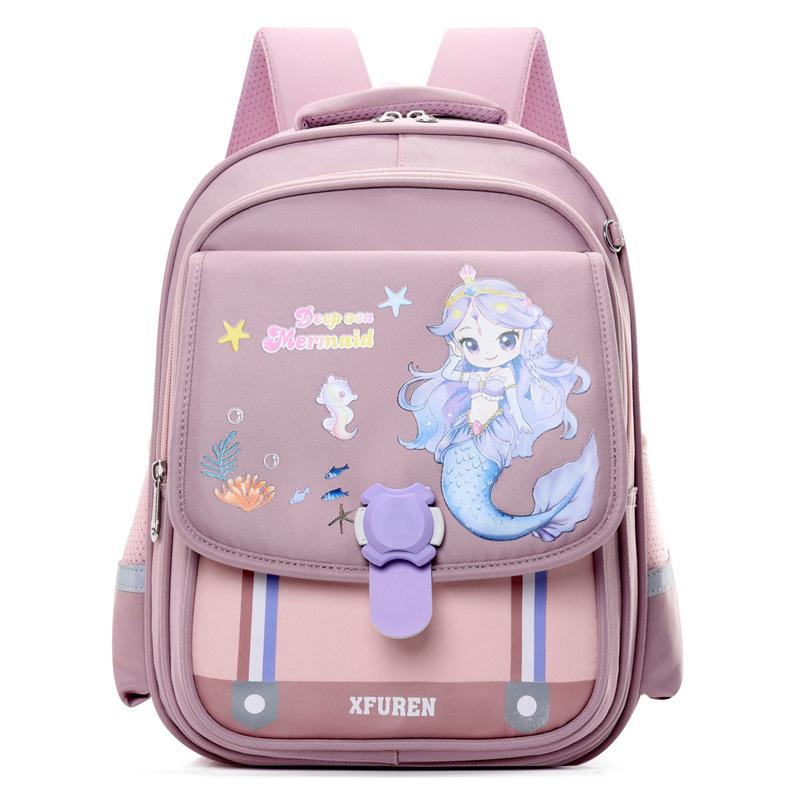 

Elementary school bag, girl light weight, spine protection, large capacity backpack, cartoon cute 3-6 children s backpack. світло-рожевий колір
