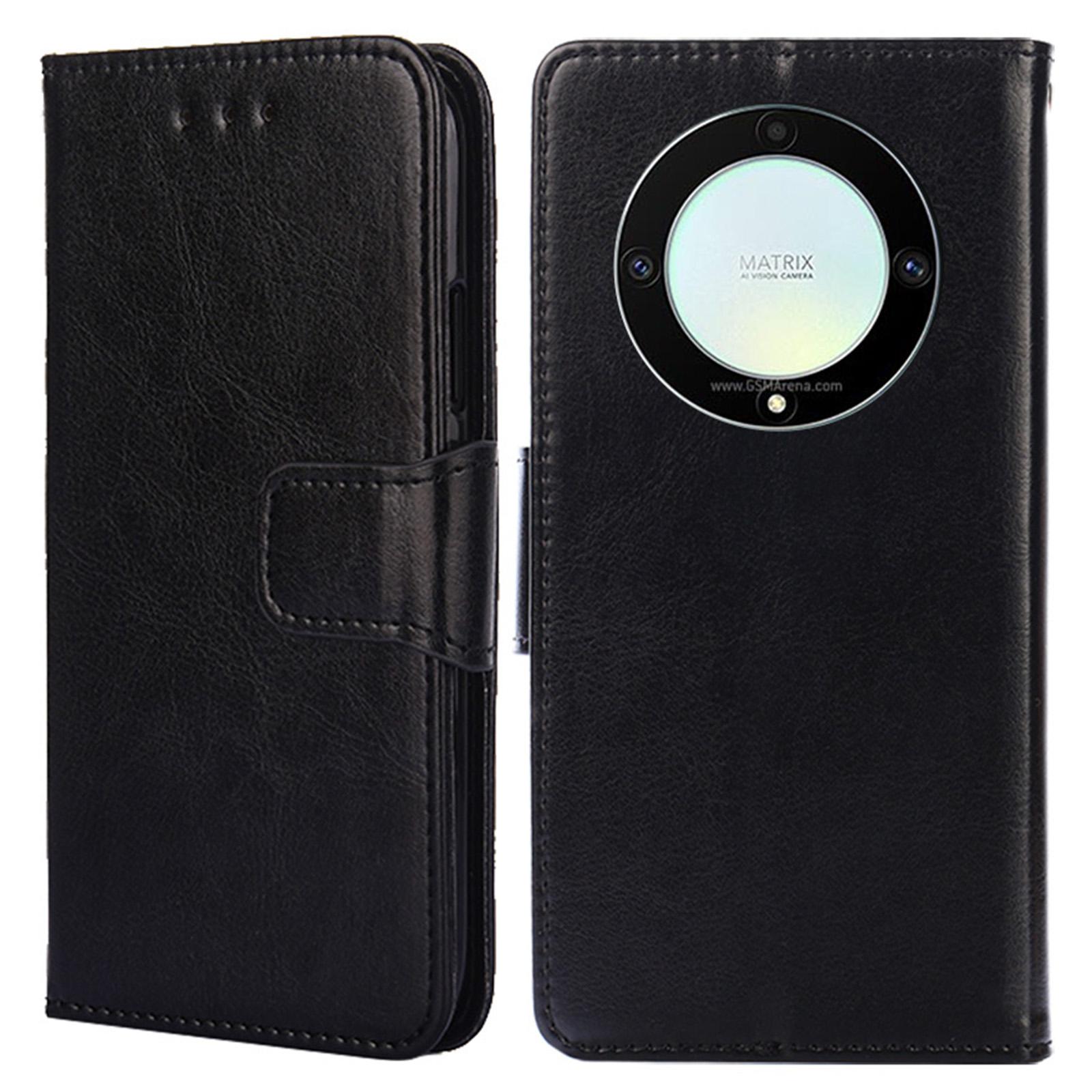 

Для Honor X9a 5G/X40 5G/Magic5 Lite 5G Чехол для мобильного телефона PU кожа Подставка Кошелек Защитный чехол для телефона Black