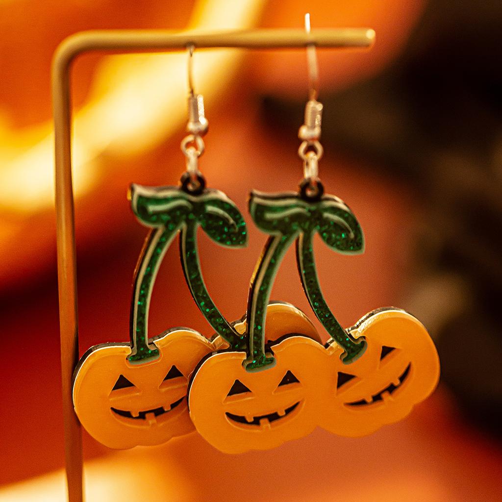 Halloween Funny Pumpkin Earrings Cartoon Holiday Party Earrings Simple Style Versatile Personalized Ear Accessories Female