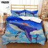 Whales And Girls Digital Print Polyester Bedding Sets Child Covers Duvet Cover Set For Teens Bedding Set Blue And Pink Covers