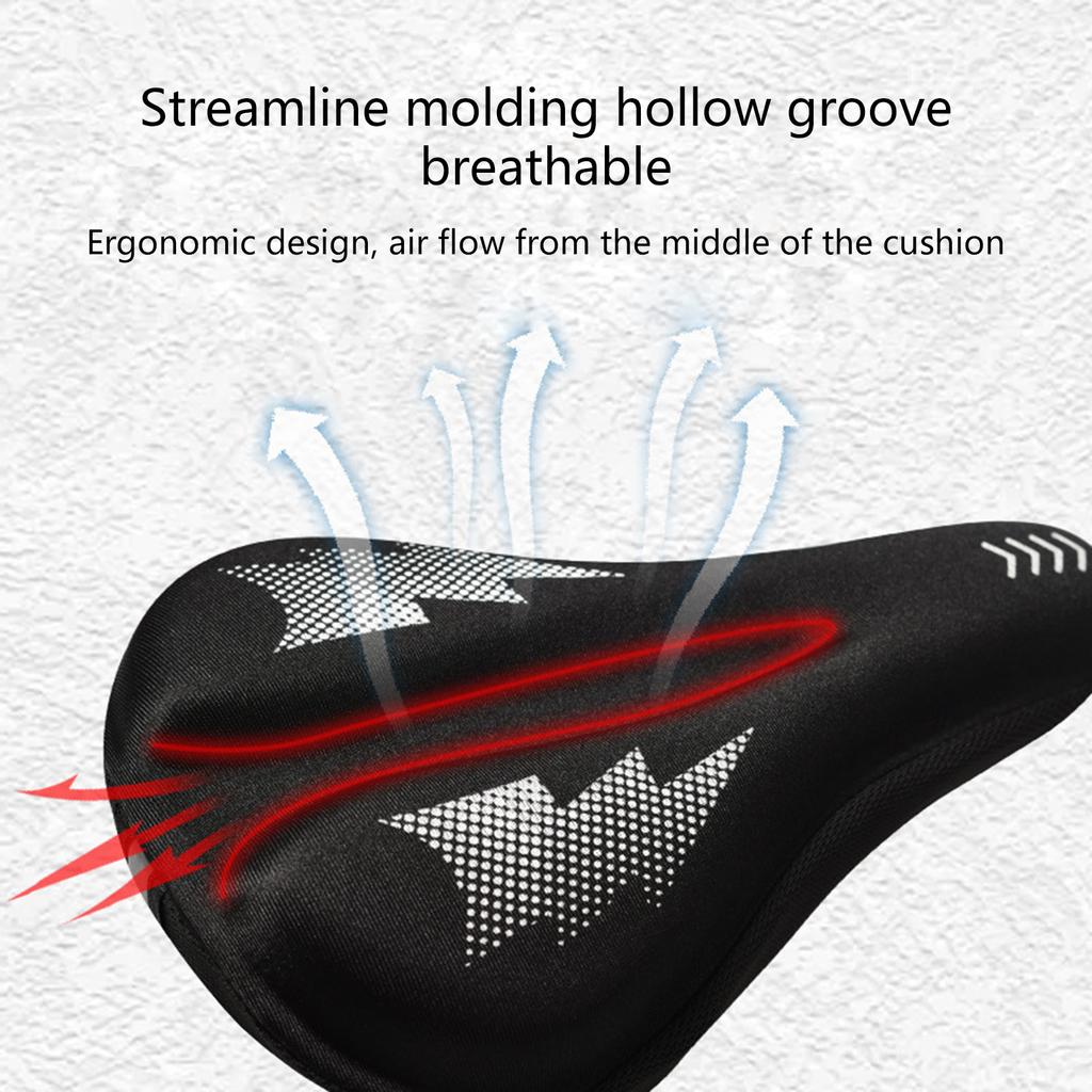 Bike Saddle Cover Silicone Padded Waterproof Bike Seat Cover Improved Comfort Breathable Anti-Slip Bicycles Seat Cushion