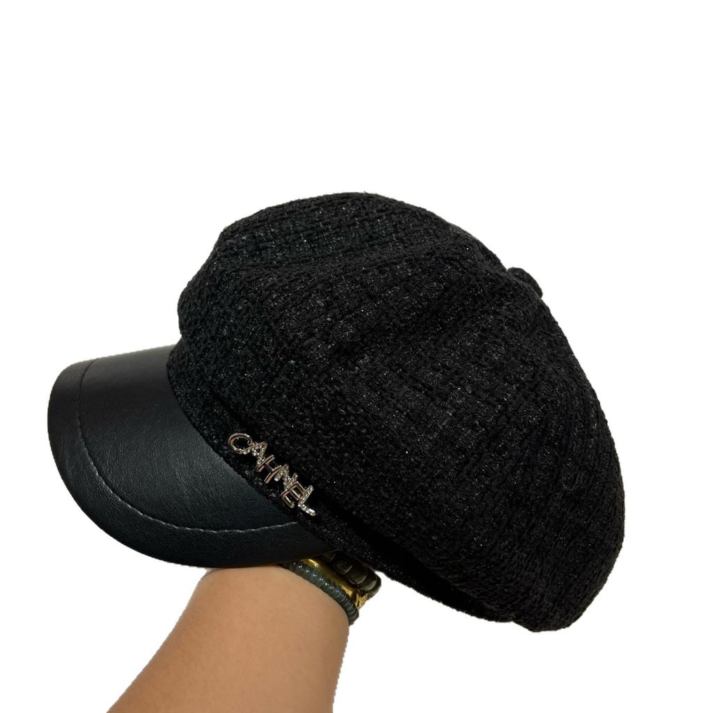 Last Order High Quality Spring And Autumn Octagonal Hat Small Fragrant Wind Fine Flash Cha Versatile Duck Tongue Navy Hat Women