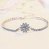Elegant Snowflake Cluster Tennis Bracelet S925 Sterling Silver Plated 18K Gold Brilliant Cut Moissanite Jewelry for Women