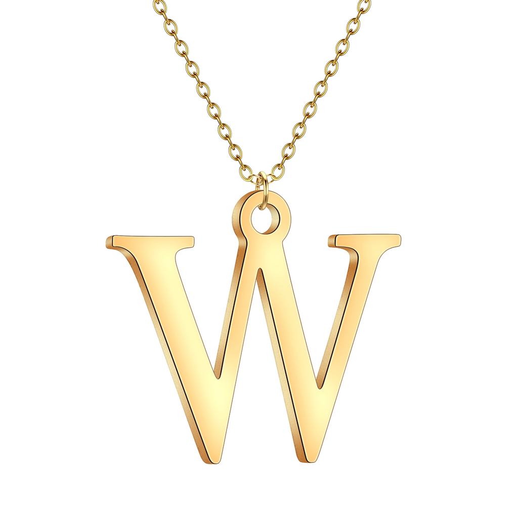 Kinitial A-Z English Alphabet Letter Pendants Necklaces For Women Metal Jewelry Simple Initial Chain Choker Collares