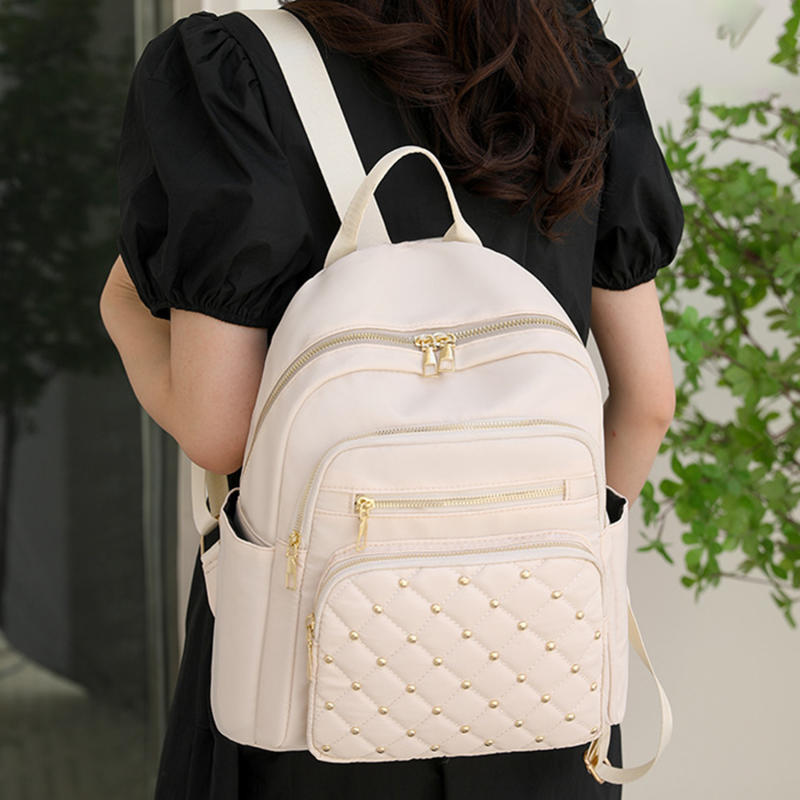 Large Capacity Fashion Solid Color Double Shoulder Bag Female Travel Leisure Backpack Student School Bag