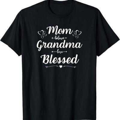 T-shirt Femme Maman Mamie Bénie Numéro Un Meilleure Grand-mère