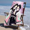proof beach towel with a Demon Slayer characters1 pattern - soft,absorbent,quick-drying,machine washable - perfect for swimming,camping,bathing