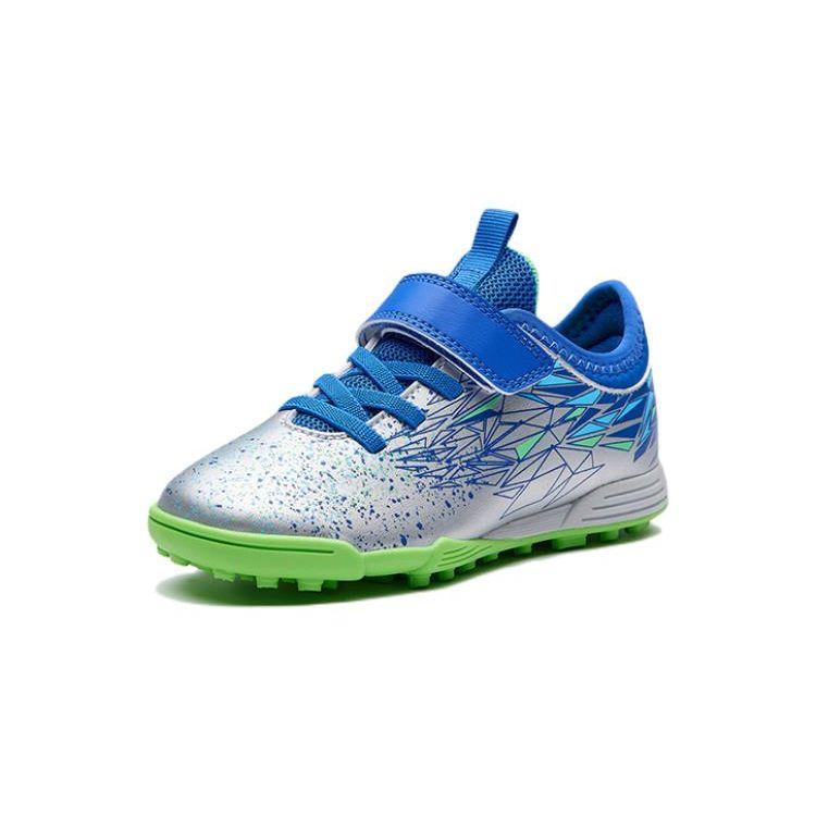 Anta Kids  Anti-Slip Durable Football Shoes Kids Footwear Silver Blue 312239981-4