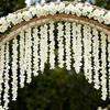 20/40Pcs 30CM Artificial Wisteria Flower Garland UV Resistant Home Wedding Party Fake Flower Garland Indoor Outdoor Hanging White Faux Bloom
