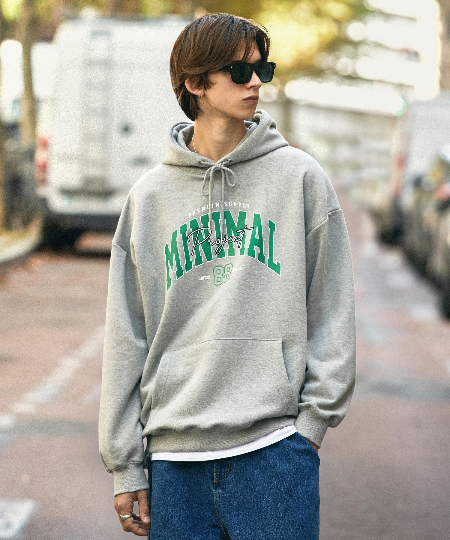 Minimal Project Minimal Arch Logo Oversized Hoodie Mht122 [Gray] Melange/M
