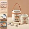 Stainless Steel Insulated Lunch Box & Soup Bowl - Microwave Safe Cartoon Bento for Office Workers