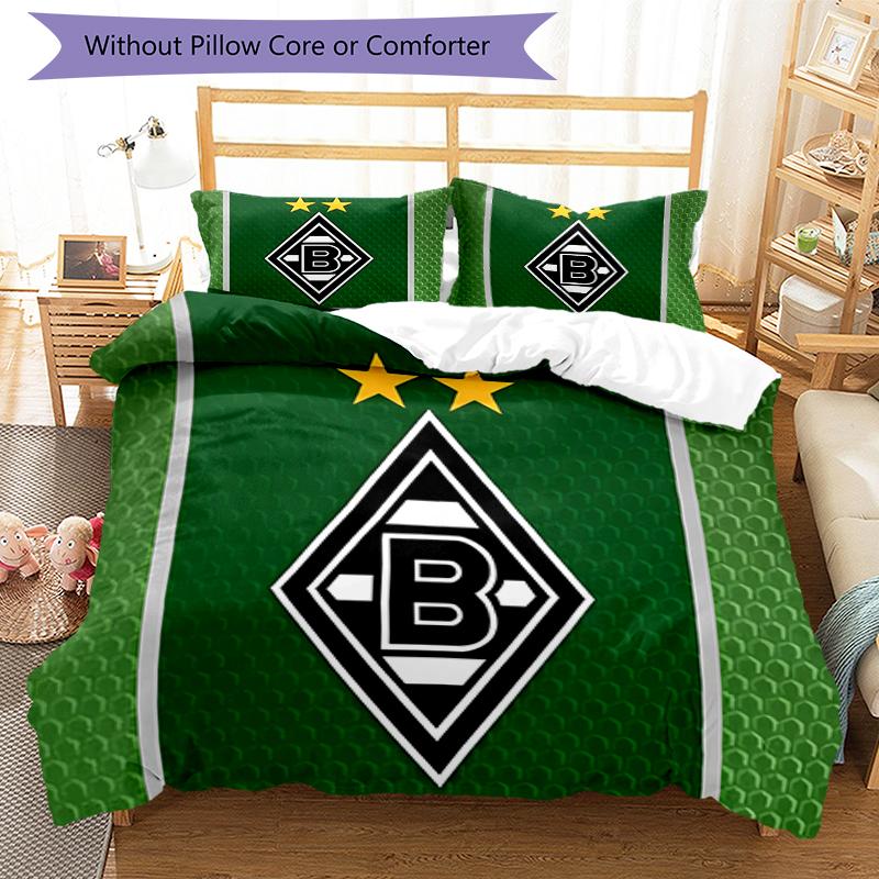 3pcs Borussia Mönchengladbach LOGO pattern bedding set duvet cover set includes duvet cover &pillowcases, perfect all season bedroom decoration & gift