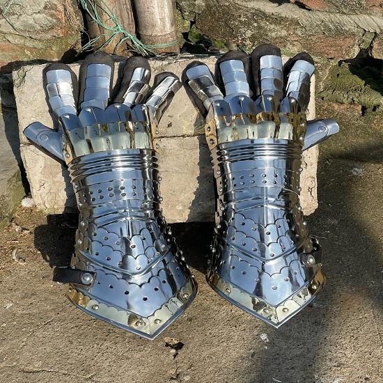 Knight Gauntlet Armor Gothic Gloves Set Halloween Cosplay Accessories Role Play Costume