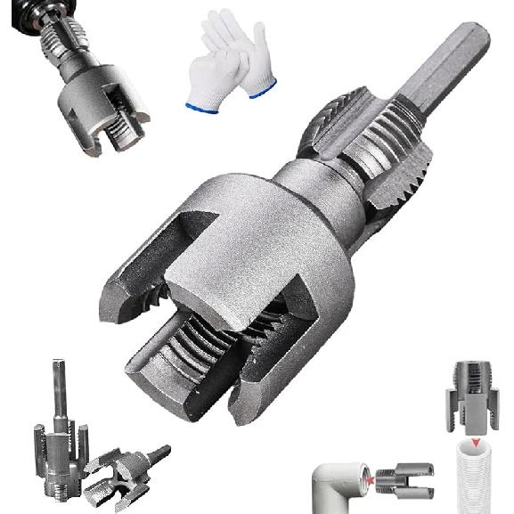 Integrated Internal & External Pipe Threading Tool, 2025 New Pipe Thread Cutting Tool, Pvc Thread Maker Tool for Electric Drill, Pvc Pipe Threading