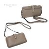 Pisoraro Wallet Shoulder Bag with Smartphone PR184 GREGE Storage, Crossbody, Greige, Multifunctional,