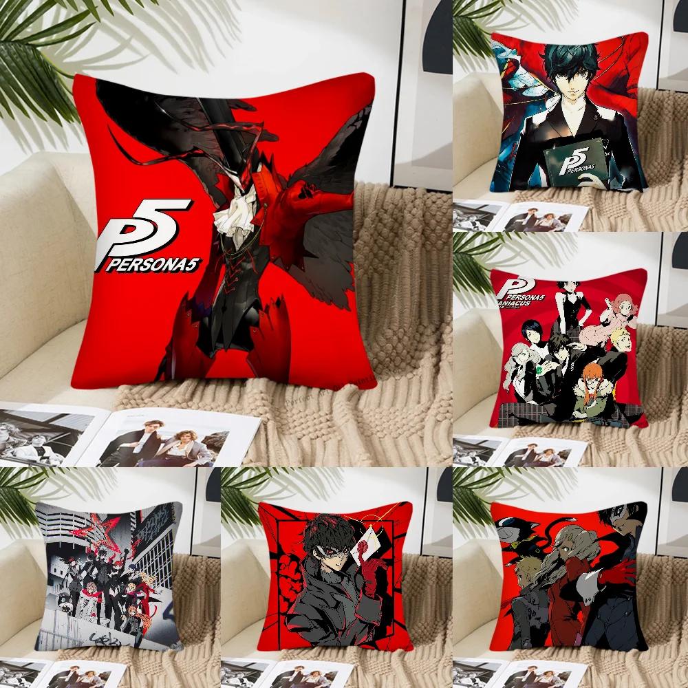 P-Persona 5 Role Playing Game Pillow Case Square Pillow Bedroom Sofa Leisure Comfortcushioncar Living Room Home Decoration 40X40