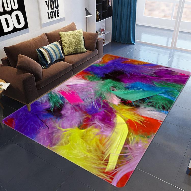 Nordic Style Carpet New Chinese Modern Simple Living Room Bedroom Full Of Non-Slip Carpet 3D Floor Mat